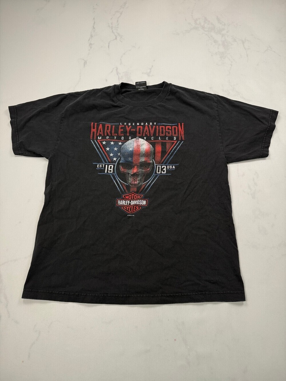 Harley-Davidson Graphic Tee Black 2000s Biker - Mens
